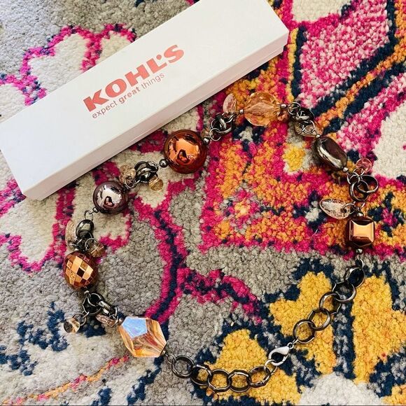 NIB Vintage 2000’s Kohl’s Mixed Metals Necklace - Picture 1 of 5